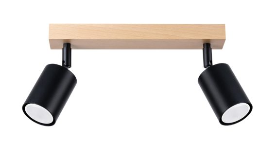 Plafon Stalowo-Drewniany Czarny Minimalizm – CLARIS 2