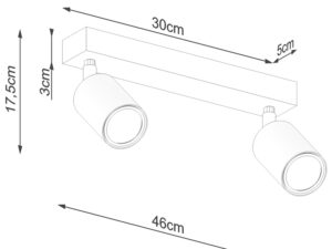 miniaturka Plafon Stalowo-Drewniany Czarny Minimalizm – CLARIS 2