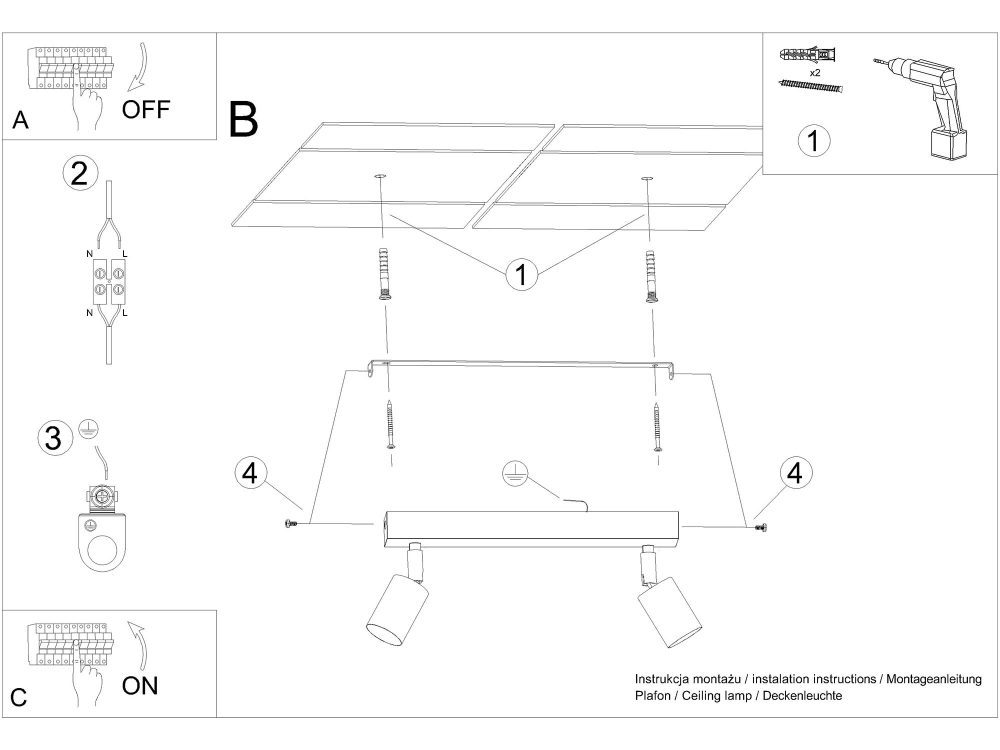 Plafon Stalowo-Drewniany Czarny Minimalizm – CLARIS 2 - obrazek 9