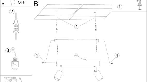 Plafon Stalowo-Drewniany Czarny Minimalizm – CLARIS 2 - obrazek 9