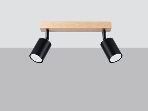 Minimalistyczna 2-punktowa lampa z czarnymi reflektorami