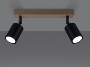 miniaturka Plafon Stalowo-Drewniany Czarny Minimalizm – CLARIS 2