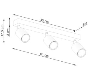 miniaturka Plafon Współczesny Czarny 3 Żarówki – CLARIS 3L