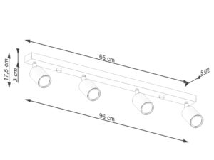 miniaturka Nowoczesny Plafon 4xGU10 Stal/Drewno Czarny – CLARIS 4