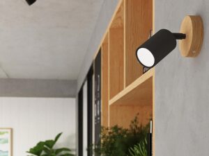 miniaturka Nowoczesny Plafon 4xGU10 Stal/Drewno Czarny – CLARIS 4