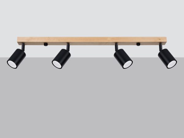 Lampa sufitowa z czterema reflektorami – styl loftowy