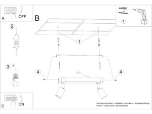 miniaturka Oświetlenie Sufitowe Czarny Minimalizm – ZARA 2