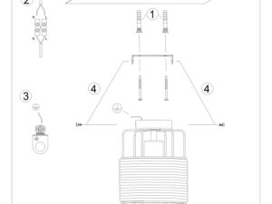 miniaturka Plafon GIZAR Czarny Stal/Sznur Elegancki