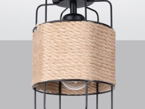 miniaturka Plafon GIZAR Czarny Stal/Sznur Elegancki