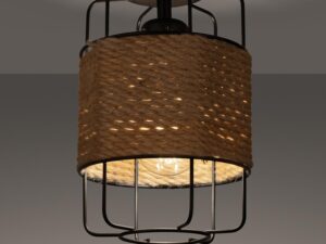 miniaturka Plafon GIZAR Czarny Stal/Sznur Elegancki