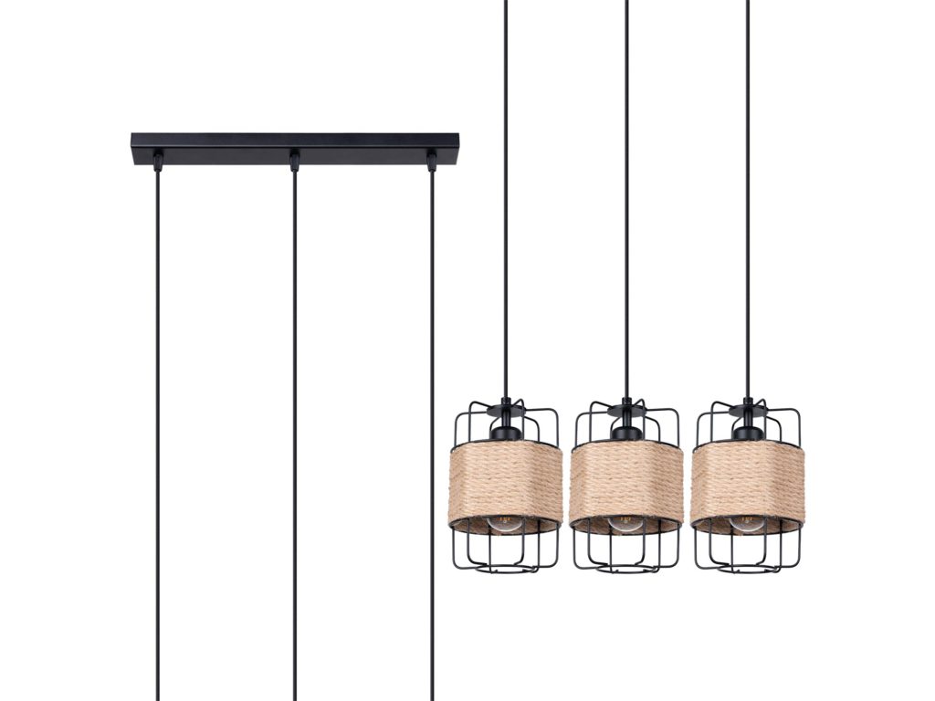 Stylowa Lampa Wisząca 3x15W LED Czarna – GIZAR 3L