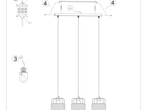 miniaturka Stylowa Lampa Wisząca 3x15W LED Czarna – GIZAR 3L