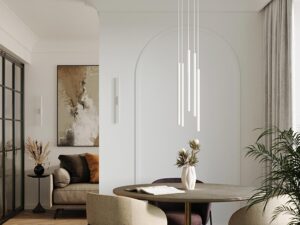 miniaturka AUREO 2 Bianco Minimalistyczna Lampa Wisząca Kolor: Bianco Czarny Oro