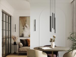 miniaturka AUREO 2 Bianco Minimalistyczna Lampa Wisząca Kolor: Bianco Czarny Oro