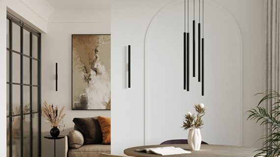 miniaturka AUREO 2 Bianco Minimalistyczna Lampa Wisząca Kolor: Bianco Czarny Oro