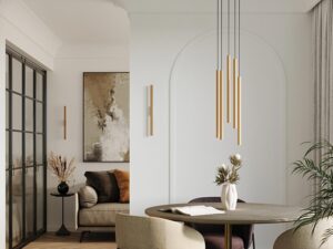 miniaturka AUREO 2 Bianco Minimalistyczna Lampa Wisząca Kolor: Bianco Czarny Oro