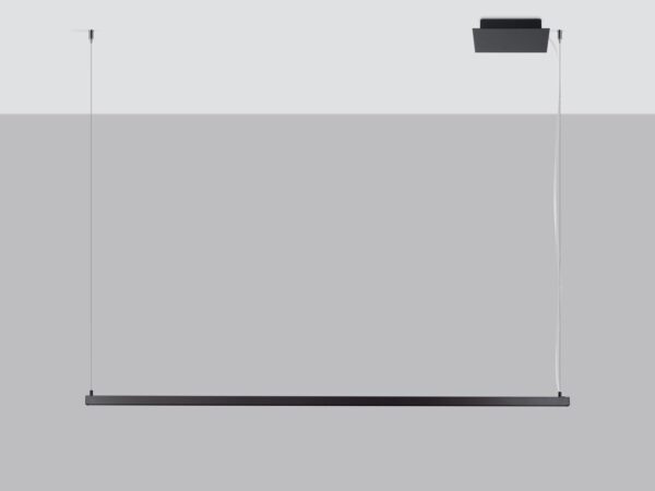 Ciemnoszara lampa wisząca z białym tłem – widok boczny
