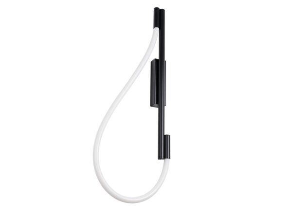 Nowoczesna lampa ścienna LED w kształcie kropli – widok boczny na białym tle