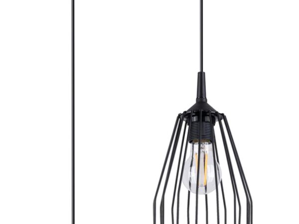 Wisząca lampa z prętem i okrągłym kloszem, design minimalistyczny