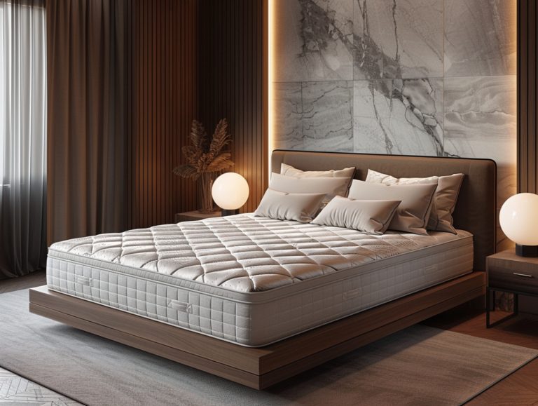 Nowoczesne łóżko z tapicerowanym zagłówkiem i oświetleniem LED