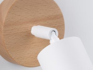 miniaturka Skandynawski Kinkiet CELIA 1 Biały/Drewno E27