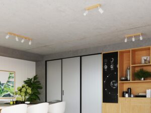 miniaturka Skandynawski Kinkiet CELIA 1 Biały/Drewno E27