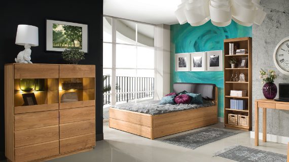 miniaturka Drewniane łóżko 90×200 z pojemnikiem i stelażem Tacoma