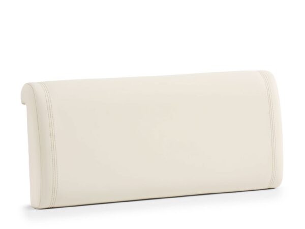 Zagłówek łóżka tapicerowany w kolorze kremowym – nowoczesny design