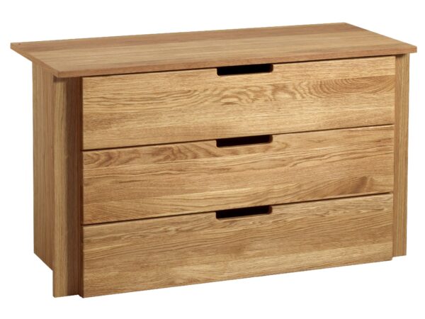 Komoda dębowa z trzema szufladami – nowoczesny design