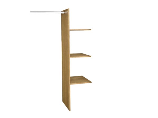 Element szafy z półkami bocznymi – minimalistyczny regał dębowy