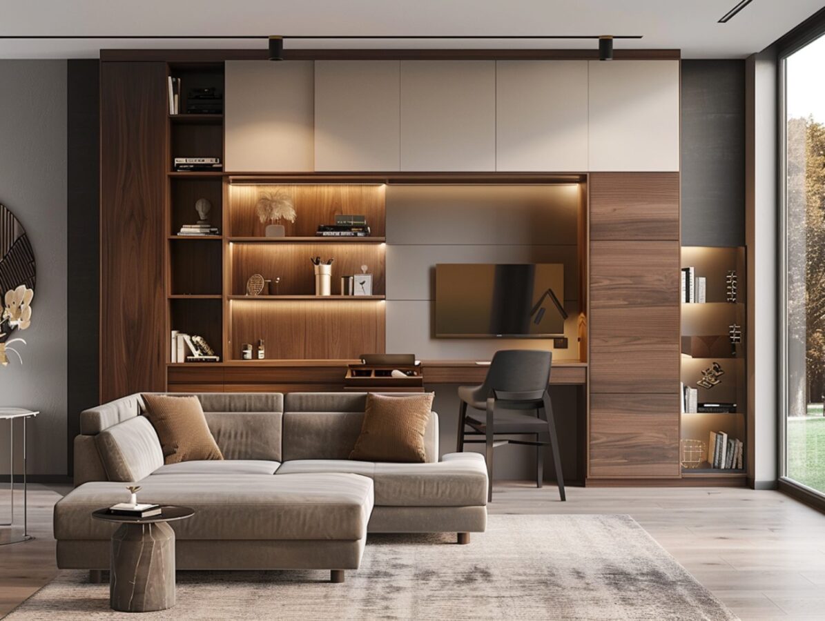 Designerski drewniany stolik kawowy o organicznym kształcie