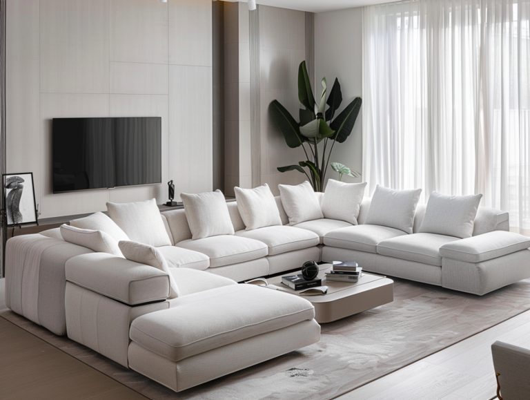 Duży narożnik modułowy w jasnym salonie skandynawskim