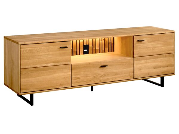 Szafka RTV z przeszkleniem i podświetleniem – mebel pod telewizor