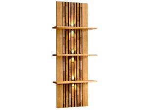 Drewniany Panel z Półkami do Salonu Prego