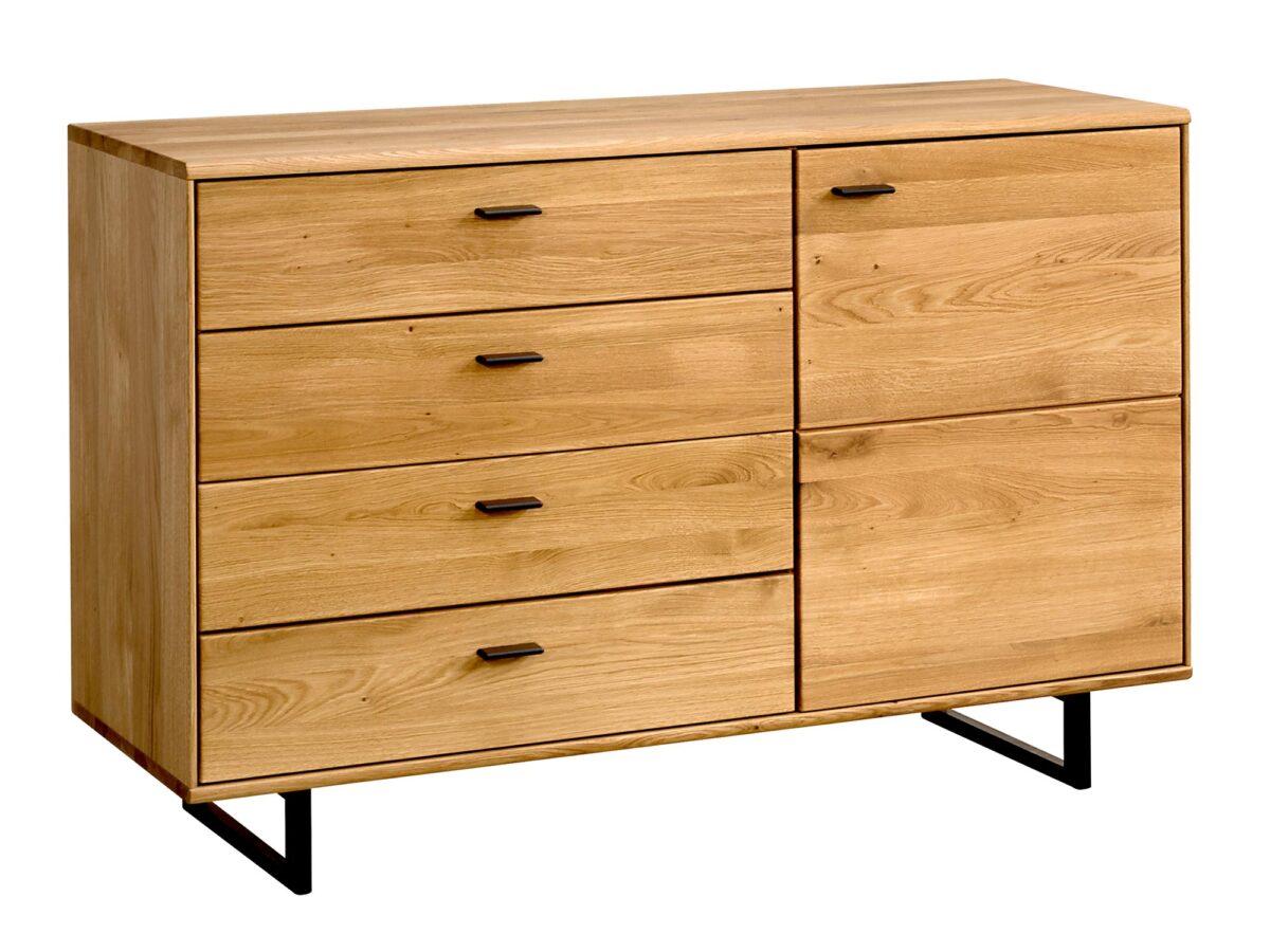 Dębowa Komoda na Czarnych Nóżkach Prego