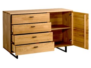 miniaturka Dębowa Komoda na Czarnych Nóżkach Prego