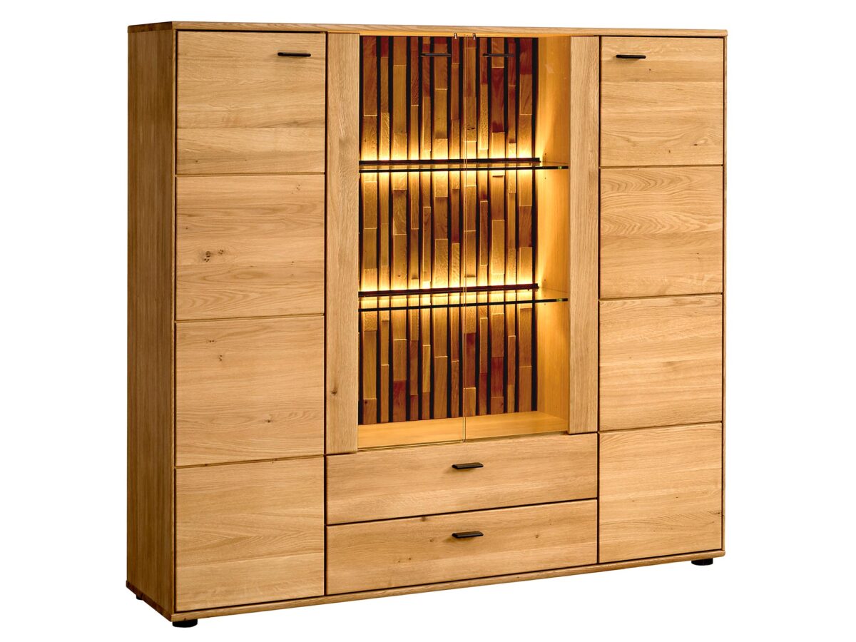 Drewniana Witryna z Lamelami Prego