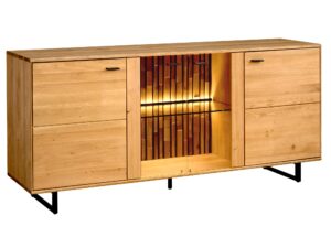 Niska Drewniana Komoda z Lamelami Prego