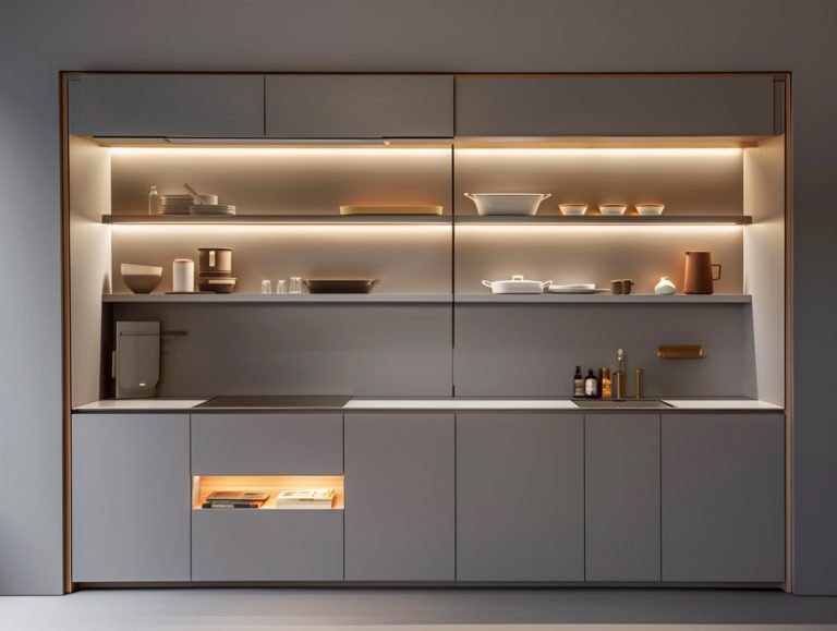 Nowoczesna kuchnia z frontami bezuchwytowymi i podświetleniem LED