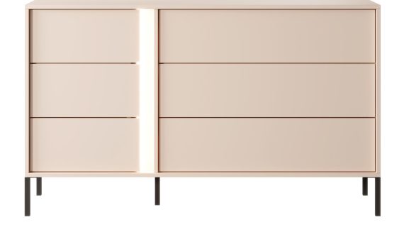 miniaturka Beżowa Komoda Solezza z Szufladami