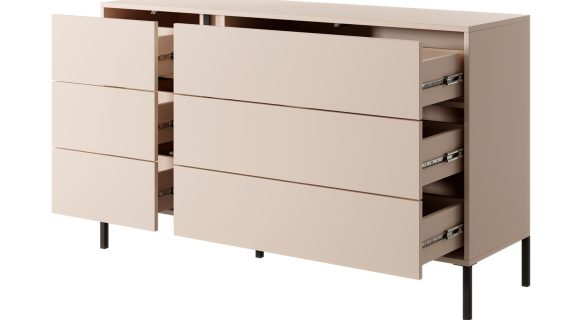 miniaturka Beżowa Komoda Solezza z Szufladami
