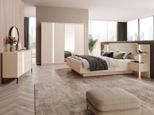 miniaturka Beżowa Komoda Solezza z Szufladami