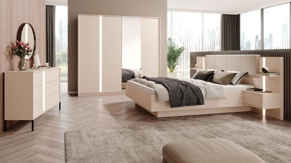 miniaturka Beżowa Komoda Solezza z Szufladami