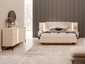 miniaturka Beżowa Komoda Solezza z Szufladami