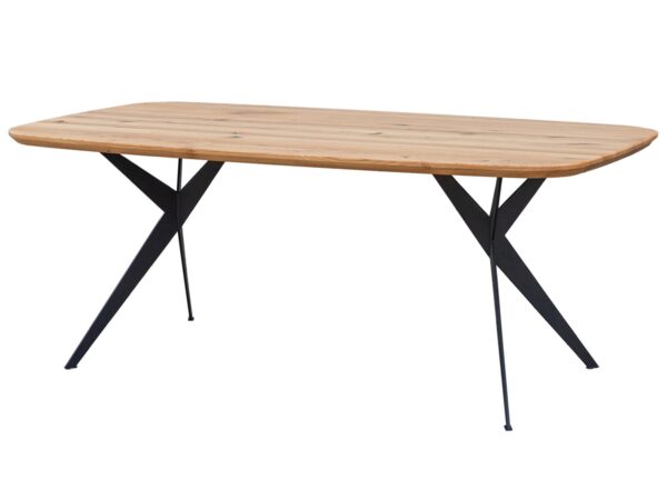 Stół drewniany z metalowymi nogami – minimalistyczny design