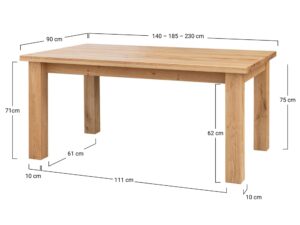 miniaturka Rozsuwany Stół Dębowy Luna