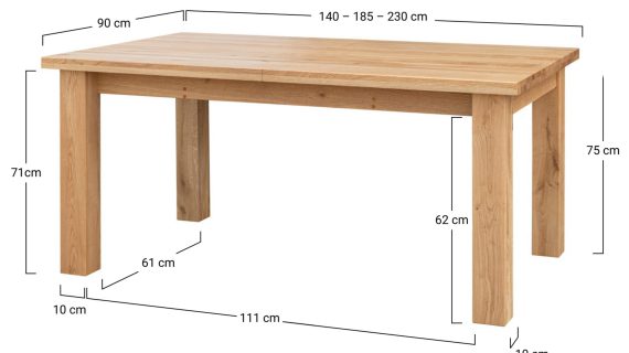 miniaturka Rozsuwany Stół Dębowy Luna