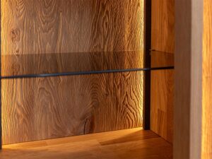 miniaturka Dębowa Komoda TV z Przeszkleniem Zenovia