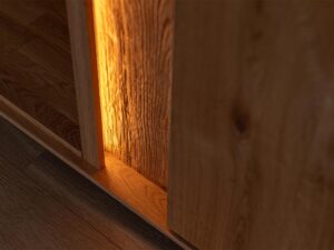 miniaturka Dębowa Komoda TV z Przeszkleniem Zenovia