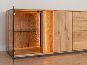 miniaturka Elegancka Komoda TV z Przeszkleniem Zenovia